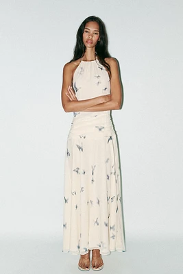 BUTTERFLY HALTER MAXI DRESS