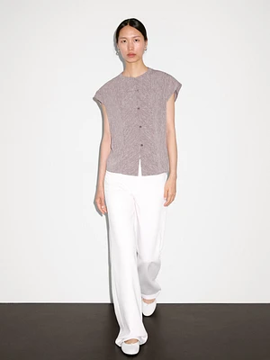 Flowing blouse with bib detail