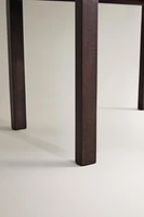 WOODEN LEATHER SIDE TABLE