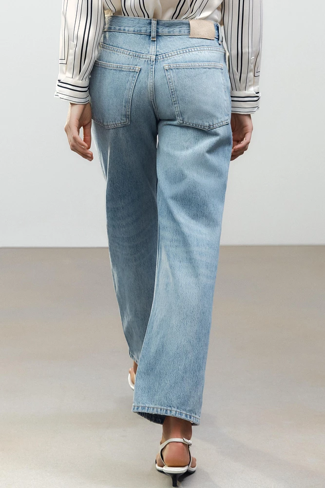 ZW COLLECTION STRAIGHT HIGH-WAIST CROPPED JEANS