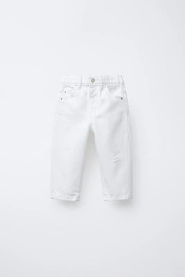 RIPPED MOM FIT JEANS