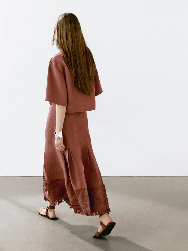 Flowing top with embroidered detail