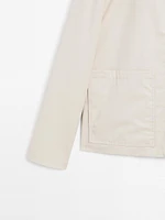 100% cotton jacket with collar detail