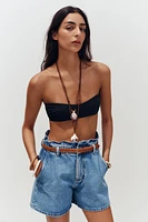 BERMUDA Z1975 EN JEAN PAPERBAG CEINTURE