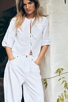 PETER PAN COLLAR POPLIN SHIRT