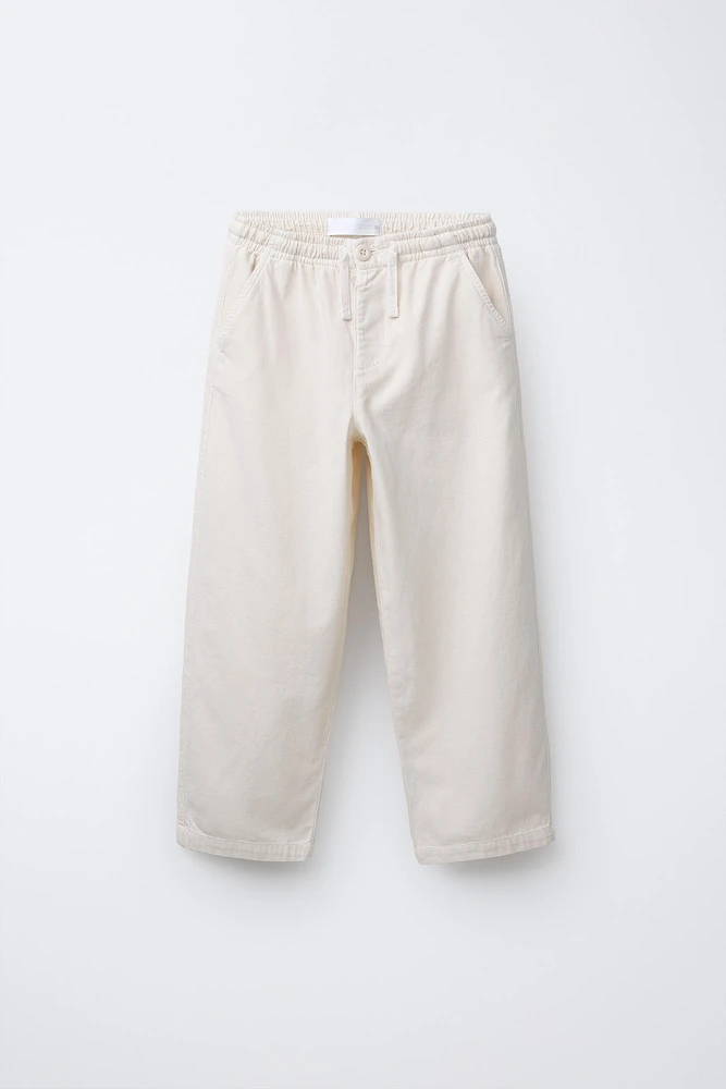STRAIGHT COTTON LINEN PANTS