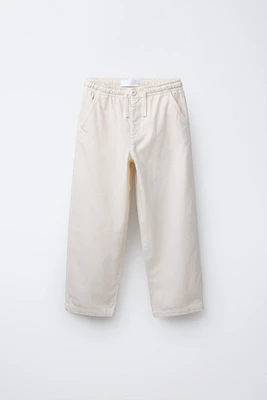 STRAIGHT COTTON LINEN PANTS