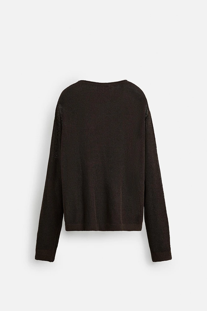 PULL STRUCTURÉ MÉLANGE LIN