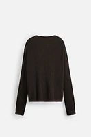 LINEN BLEND TEXTURED SWEATER