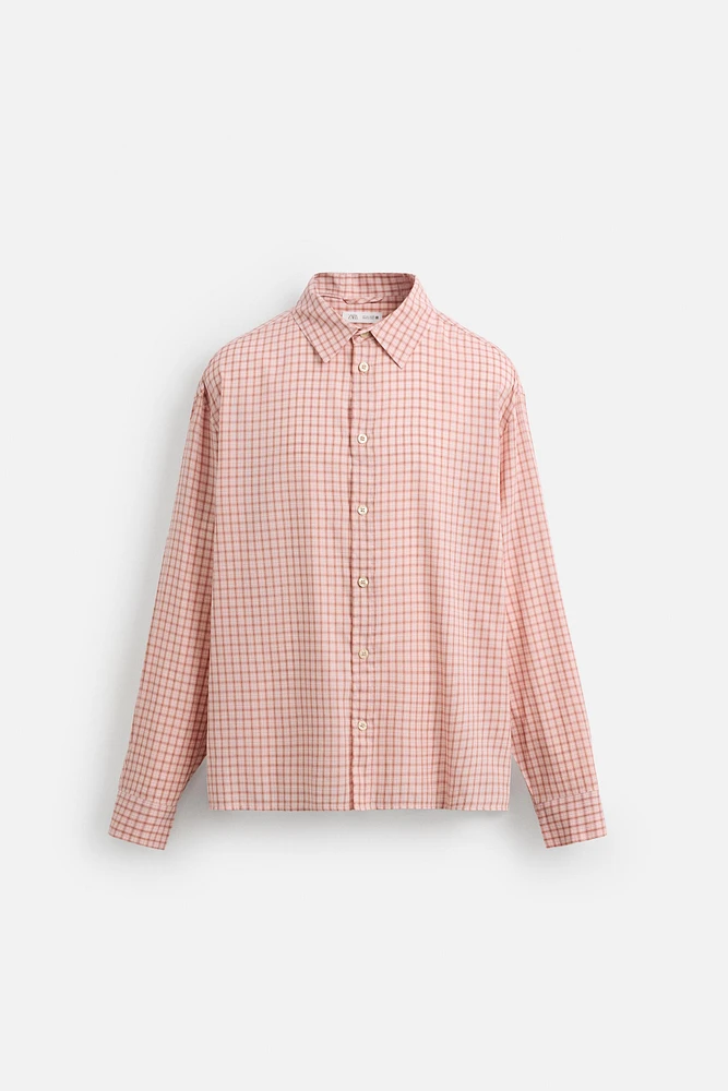 CHECKED COTTON-VISCOSE SHIRT