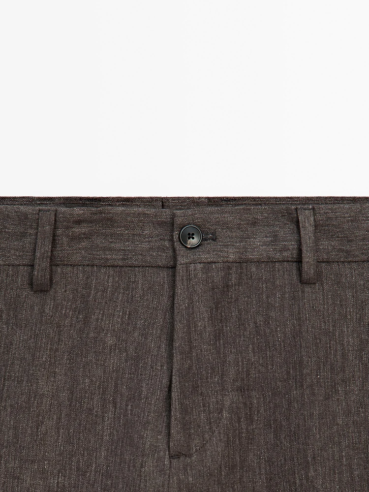 Faded total look linen trousers