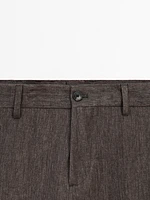 Faded total look linen trousers