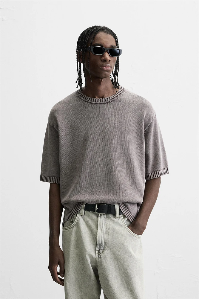 T-SHIRT POINT DÉLAVÉ