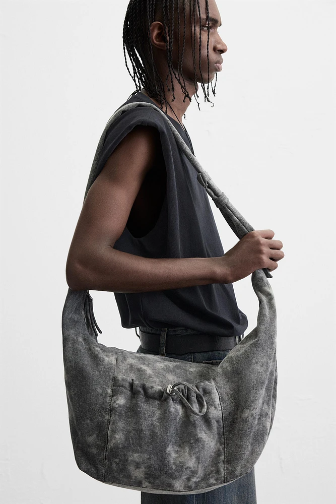 WORN-EFFECT FABRIC BAG
