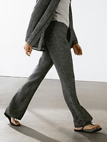 100% linen straight-leg trousers