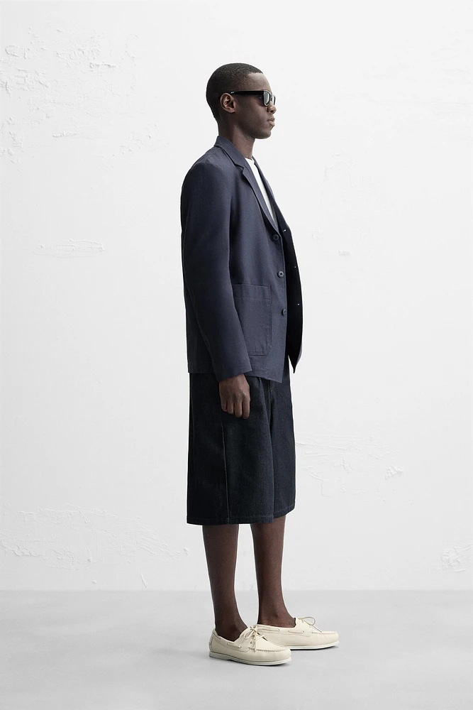 STRUCTURED HERRINGBONE OVERSHIRT