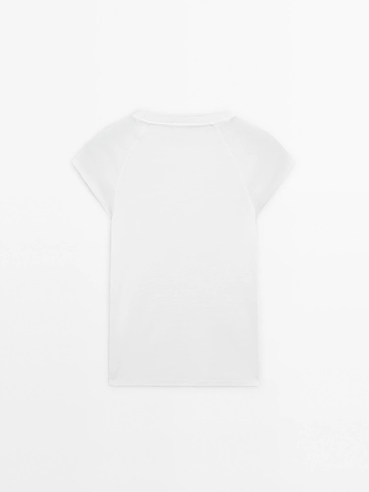 T-shirt manches courtes raglan en coton