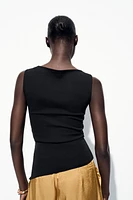 ASYMMETRICAL RUCHED T-SHIRT