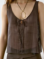 Lightweight top with ties
