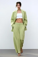BELTED SUIT PANTS