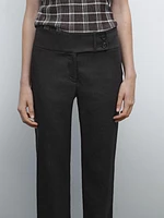 Mid-rise regular fit stretch trousers