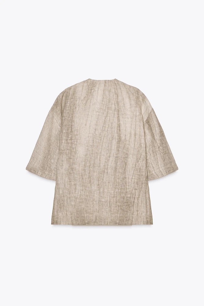 ZW COLLECTION 100% LINEN TIE-DYE TOP