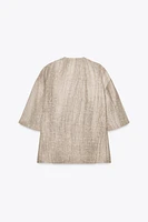 ZW COLLECTION 100% LINEN TIE-DYE TOP