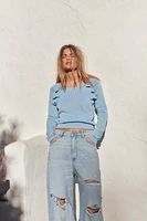 RUCHED KNIT TOP