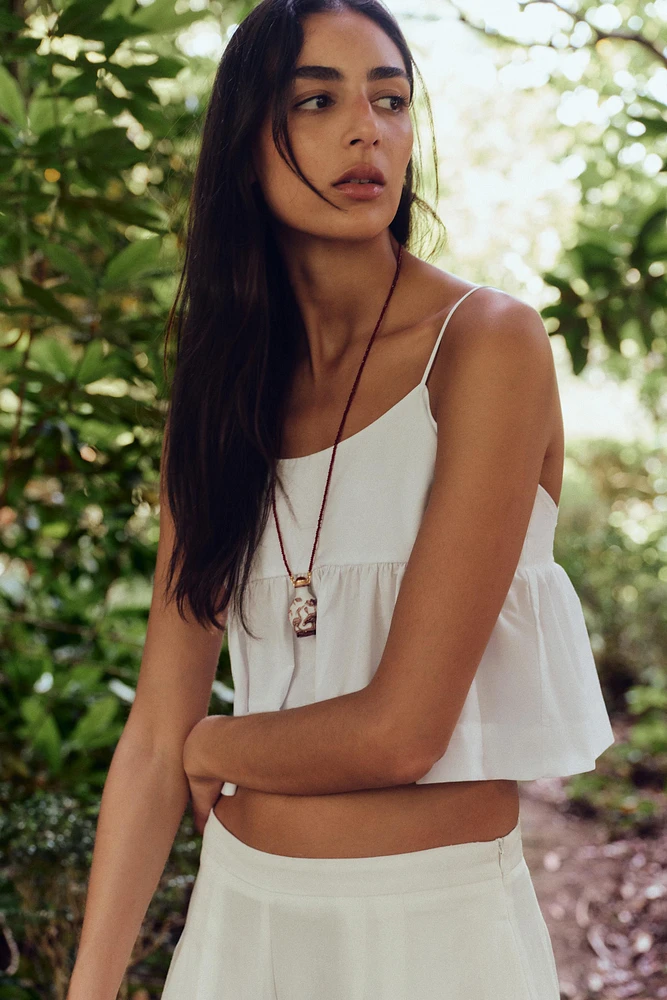 POPLIN PEPLUM TOP