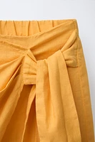 LINEN BLEND PAREO SKORT