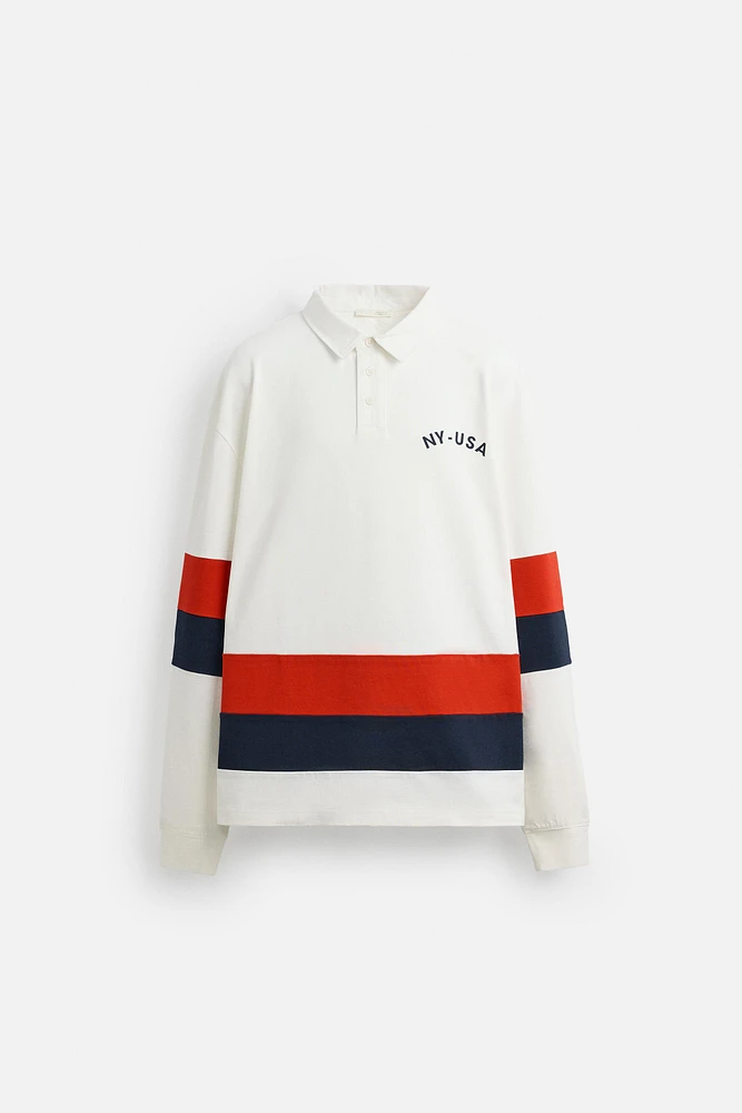 POLO À BANDES EN CONTRASTE