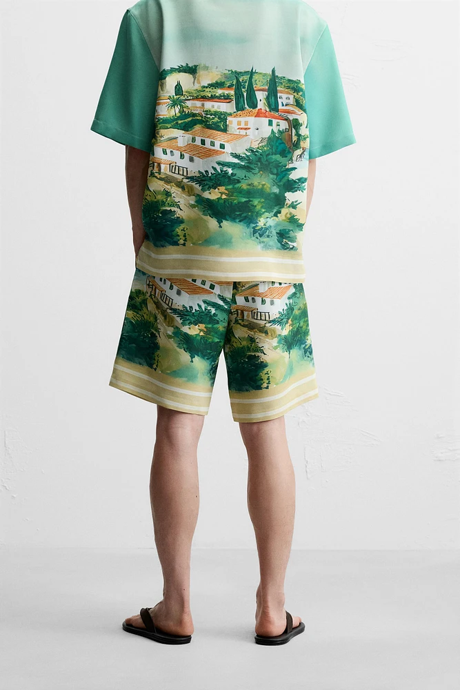 LANDSCAPE PRINT SHORTS