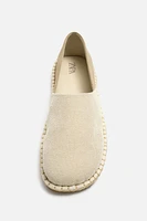 ESPADRILLE EN CUIR ET TISSU