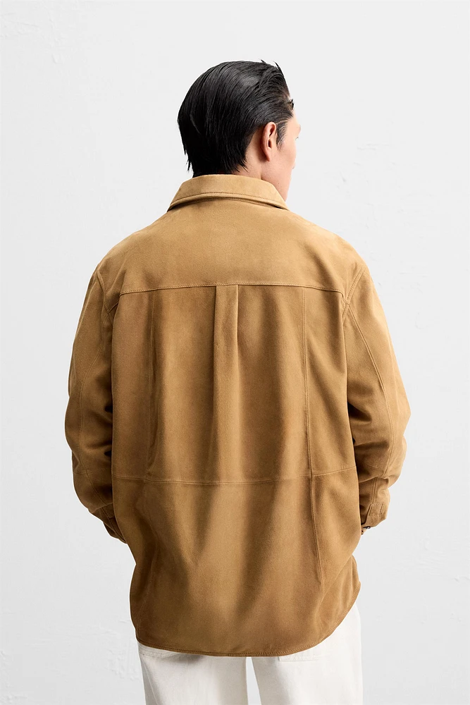 REGULAR FIT SUEDE SHIRT
