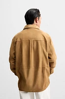 REGULAR FIT SUEDE SHIRT