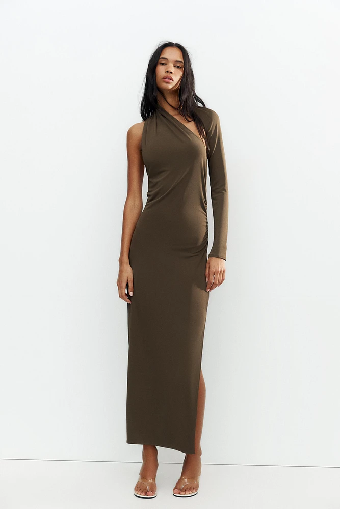 ASYMMETRIC DRAPED MAXI DRESS