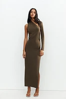 ASYMMETRIC DRAPED MAXI DRESS