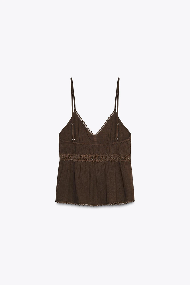 LACE CHIFFON TOP