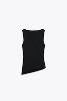 ASYMMETRICAL RUCHED T-SHIRT