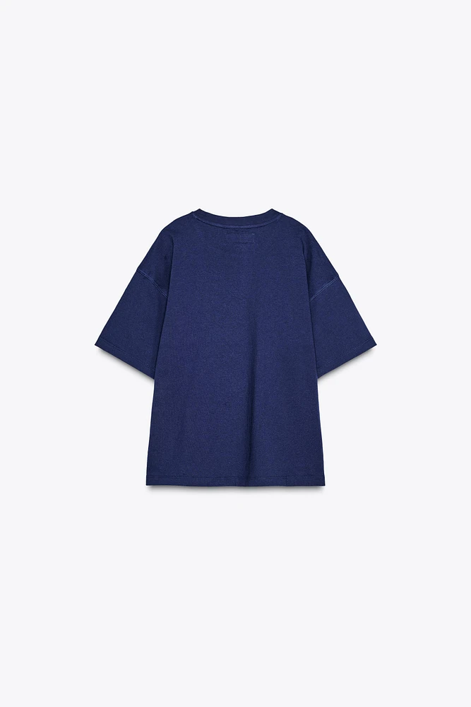 PLAIN T-SHIRT WITH TEXT X FANGLU LIN