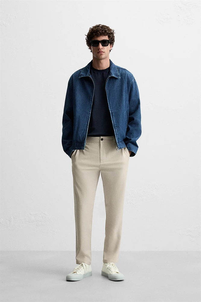 TEXTURED STRETCH PANTS