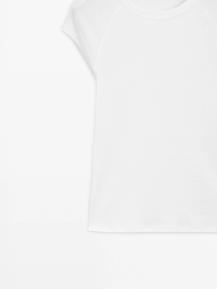 T-shirt manches courtes raglan en coton