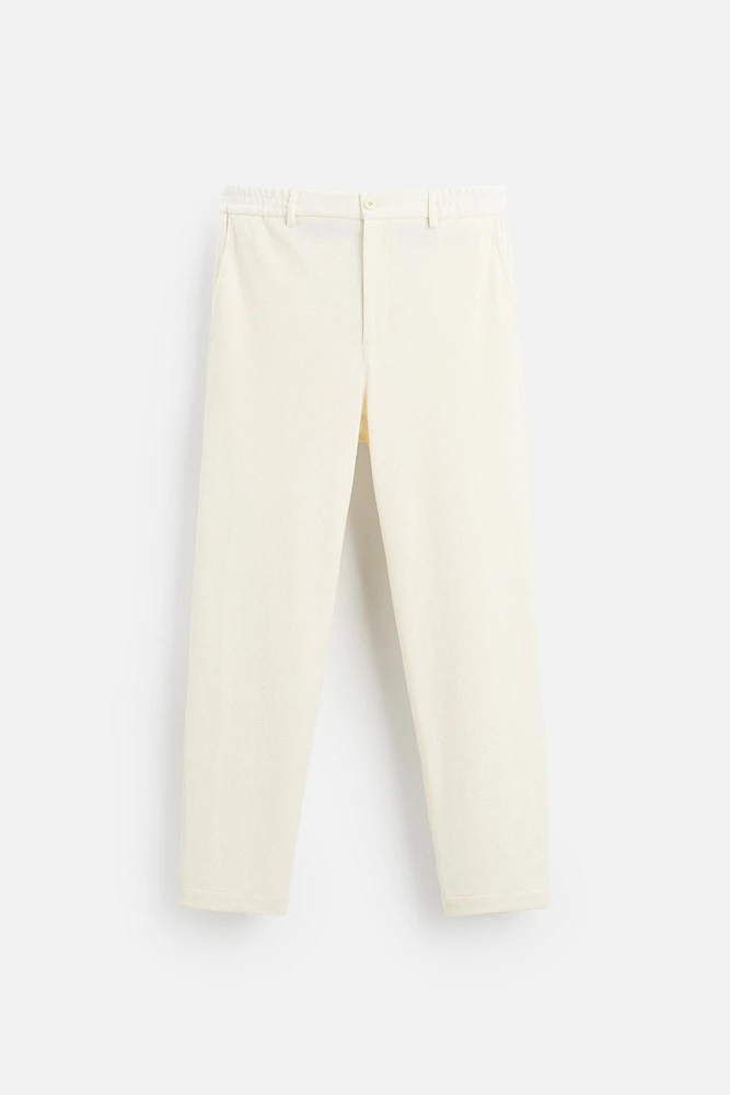 PANTALON À TEXTURE VELOURS BOUCLÉ