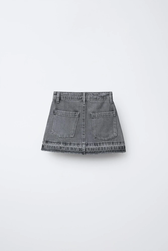 STUDDED DENIM SKIRT