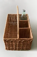 PICNIC HAMPER WITH A RATTAN HANDLE