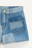 LIMITED EDITION PATCHWORK DENIM SHORTS