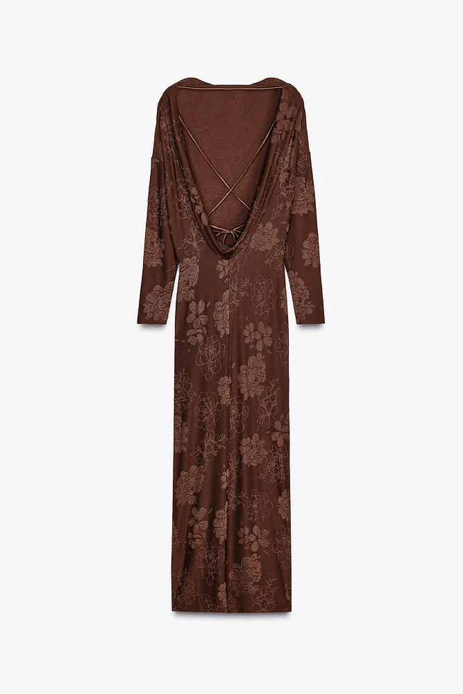 OPEN BACK JACQUARD DRESS