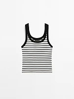 Stripe print vest top
