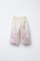 FLORAL POPLIN PANTS