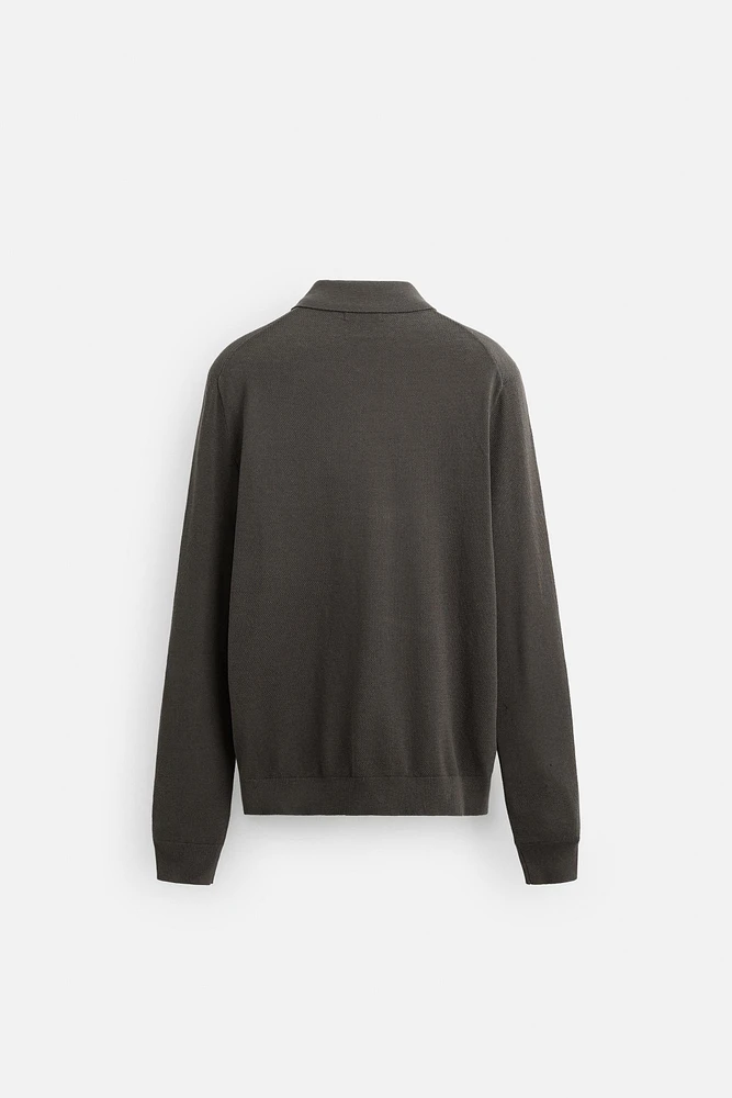 SILK COTTON KNIT POLO